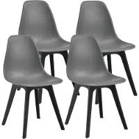 En.casa 4x Design Stühle Grau/Schwarz Esszimmer Stuhl Kunststoff Skandinavisch []