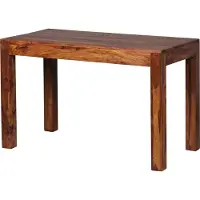 Wohnling Esstisch MUMBAI Massivholz Sheesham 120 cm Esszimmer-Tisch Holztisch Design Küchentisch Landhaus-Stil dunkel-braun