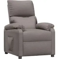 Syfax Relaxsessel Stoff Taupe mit manueller Liegefunktion 71,5 x 93 x 98 cm