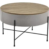 En.casa Couchtisch Beistelltisch Wohnzimmertisch Sofatisch Ablage Rund Wallnussoptik/Grau []