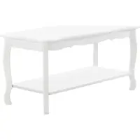 En.casa [] Couchtisch Weiß Lackiert im Shabby Chic Stil 88x40x42cm Beistelltisch Wohnzimmertisch Sofatisch Tisch