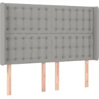 Syfax Kopfteil mit Ohren Hellgrau 147x16x118/128 cm Stoff