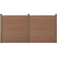 Neu.holz WPC Gartenzaun mit Pfosten Sichtschutz Windschutz Lamellenzaun Zaun 183x357cm []