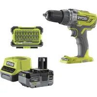 Ryobi 18V Akku-Schlagbohrmaschine mit 13 mm Schnellspannbohrfutter für Bohren und Schrauben