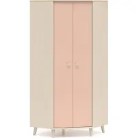 Furnlux Classic FURNLUX Kinderkleiderschrank Mevel Rosa Und Beige 80cm / Hauptfarbe: Rosa / Abmessungen: 80 x 190 x 80 cm