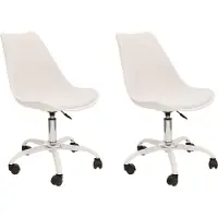 Home Deco Factory Kiruna Weißer Drehstuhl – 2er-Set