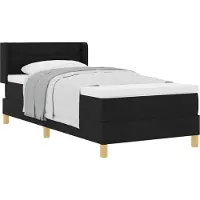 Syfax Boxspringbett mit Matratze Schwarz 190 x 90 cm Stoff
