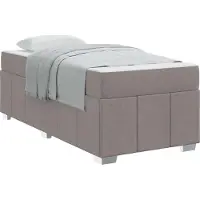 Syfax Bettrahmen mit Matratze Taupe 90 x 200 cm Stoff