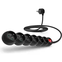 Connect IT IT Verlängerung 230V, 6 Steckdosen Schalter, 3m, schwarz