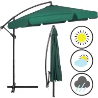 Springos Premium Sonnenschirm XXL Ø 350 cm Ampelschirm mit Kurbel inkl. Hülle | Wasserdicht drehbare Gartenschirm Sonnenschutz Terrasse Garten
