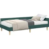 Syfax Eckbettgestell mit Matratze mit Matratze 2 pcs Grün Stoff