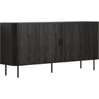 Ebuy24 Ronin WO:Ko.+Fr.Esche Schwarz Nachbildung,Sideboard mit Jalousieschiebetüren