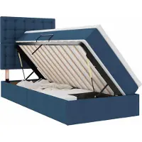 Syfax Aufbewahrungsbett mit Matratze Blau 90 x 190 cm Stoff