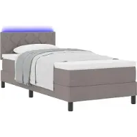 Syfax Boxspringbett mit Matratze mit LED Taupe 90 x 190 cm Stoff