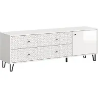 Ebuy24 .home Prisma Lowboard (B/H/T: 164x56x40 cm) weiß Melam und weiß Hochglanz