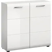 Ebuy24 .home Ice Kommode (B/H/T: 80x81x34 cm) weiß hochglanz tiefzieh
