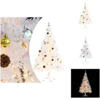 vidaXL Künstlicher Weihnachtsbaum mit Beleuchtung & Kugeln Weiß 150 cm - Weihnachtsbäume