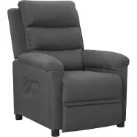 Syfax Relaxsessel Dunkelgrau Stoff mit manueller Liegefunktion, 74 x 92 x 101,5 cm (B x T x H)