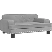 Syfax Hundebett Hellgrau 70x45x30 cm Samt