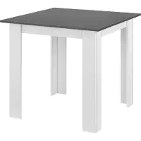 En.casa Esstisch Algermissen 80x80x76 cm für 4 Personen Quadratisch Spanplatte Dunkelgrau/Weiß
