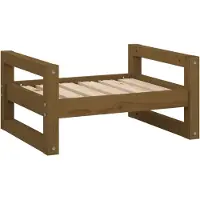 Syfax Hundebett Honigbraun 55,5x45,5x28 cm Massivholz Kiefer
