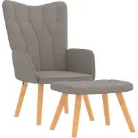 Syfax Relaxsessel mit Hocker Taupe Stoff