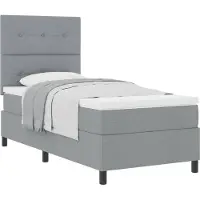 vidaXL Boxspringbett mit Matratze Hellgrau 100 x 200 cm Stoff