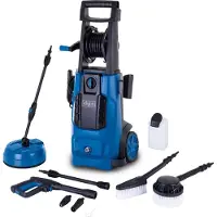 Scheppach Hochdruckreiniger HCE2800 - 5m Schlauch | 180bar | Fördermenge: 480 l/h | inkl. Fahrvorrichtung, Schlauchtrommel & 10-tlg. Zubehör