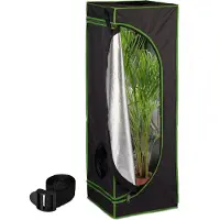 Relaxdays Growzelt, HxBxT: 120x40x40 cm, reflektierende Innenfolie, lichtundurchlässig, indoor Zuchtzelt, schwarz/grün
