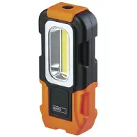 Emos COB LED Taschenlampe, Werkstattlampe mit 2x Magnet und Haken, 180lm, min. 20m Leuchtweite, batteriebetrieben, Magnetfuß, P3888