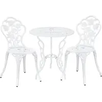 Casa.pro [] Bistro Set (3 - teilig) (weiss) - aus Gußeisen / Antik
