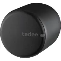 Tedee Pro Zutrittskontrollsystem Smarter Türknauf via Smartphone, Smartwatch oder Sprachbefehl zu Öffnen - mit Zugangsberechtigung für Gäste, Aluminium schwarz