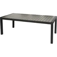 Ebuy24 Garp Gartentisch, inkl. 2 Zusatzplatten 223-343 cm schwarz/grau.