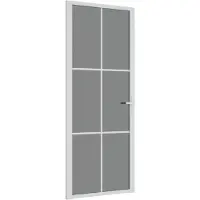 vidaXL Innentür 83x201,5 cm Weiß ESG-Glas und Aluminium