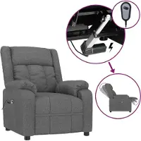 Syfax Relaxsessel Elektrisch Dunkelgrau Stoff