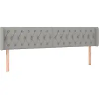 Syfax Kopfteil mit Ohren Hellgrau 183x16x78/88 cm Stoff