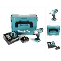 Makita DTW 190 RM1J 18V Li-Ion Akku Schlagschrauber im Makpac - mit 1x BL 1840 B 4,0 Ah Akku mit LED - Anzeige, 1x DC 18 RC Schnell Ladegerät