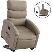 Syfax Relaxsessel mit Aufstehhilfe Cappuccino-Braun Kunstleder