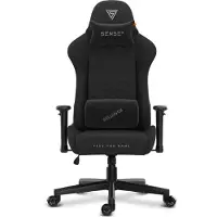 Sense7 Spellcaster SENSHI Gaming Stuhl Schwarz - Ergonomischer Bürostuhl Schreibtischstuhl Zockerstuhl 150kg Chefsessel Kaltschaum