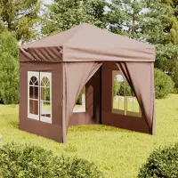 vidaXL Möbel Partyzelt Faltbar mit Seitenwänden Taupe 2x2 m - Pavillons & Partyzelte 93505
