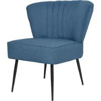 The Living Store Cocktailstuhl Blau Stoff