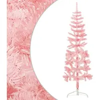 Syfax Künstlicher Halb-Weihnachtsbaum mit Ständer Schlank Rosa 120 cm
