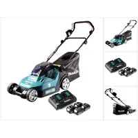 Makita DLM 432 PM4 Akku Rasenmäher 36 V ( 2x 18 V ) 43 cm Brushless + 4x Akku 4,0 Ah + Doppel Ladegerät