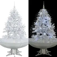 Syfax Schneiender Weihnachtsbaum mit Schirmfuß Weiß 140 cm