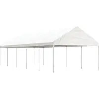 Syfax Pavillon mit Dach Weiß 11,15x4,08x3,22 m Polyethylen