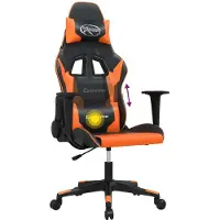 vidaXL Gaming-Stuhl mit Massagefunktion Schwarz und Orange Kunstleder