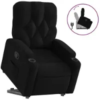 Syfax Relaxsessel mit Aufstehhilfe Schwarz Stoff