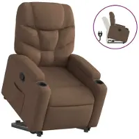 Syfax Relaxsessel mit Aufstehhilfe Braun Stoff