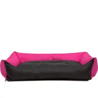 HOBBYDOG Hundekissen Hundebett Schlafplatz Hundekissen Pontes - Eco - 82 x 60 x 16 cm [Größe: XL] - Rosa mit Schwarz