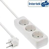 InLine Steckdosenleiste, 3-fach Schutzkontakt, weiß, 3m, 3 m, 1,5 mm², Weiß, Kunststoff, 3 AC-Ausgänge, 453 g